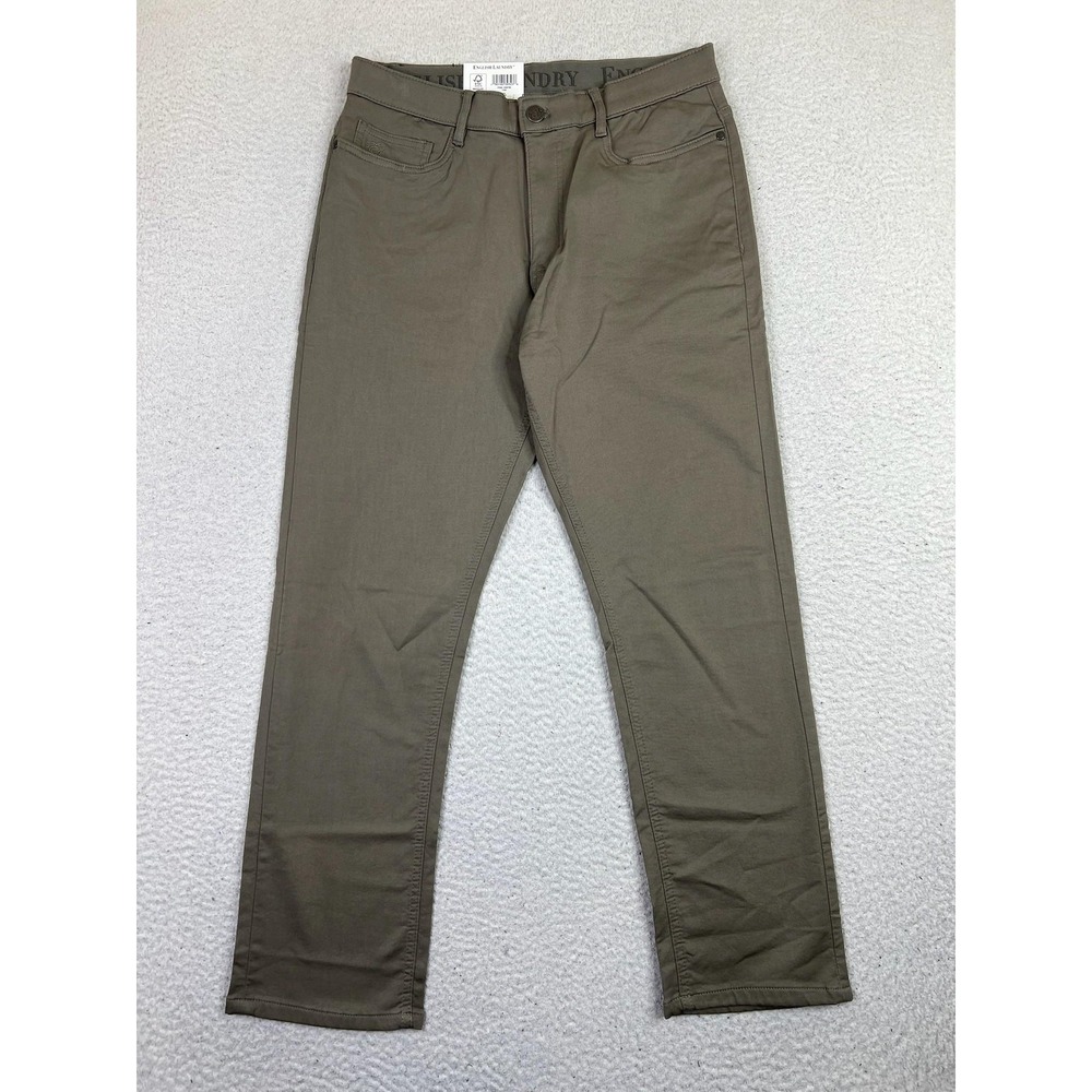 English Laundry Straight Fit Jeans Mens 30x29 Tan Stretch Denim Pants Casual